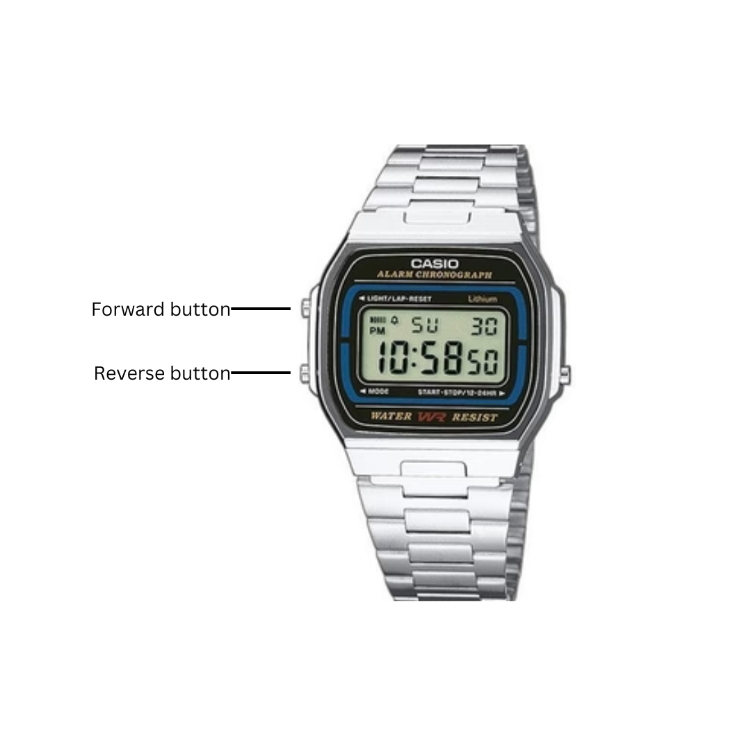 image showing how to set the time on your casio watch