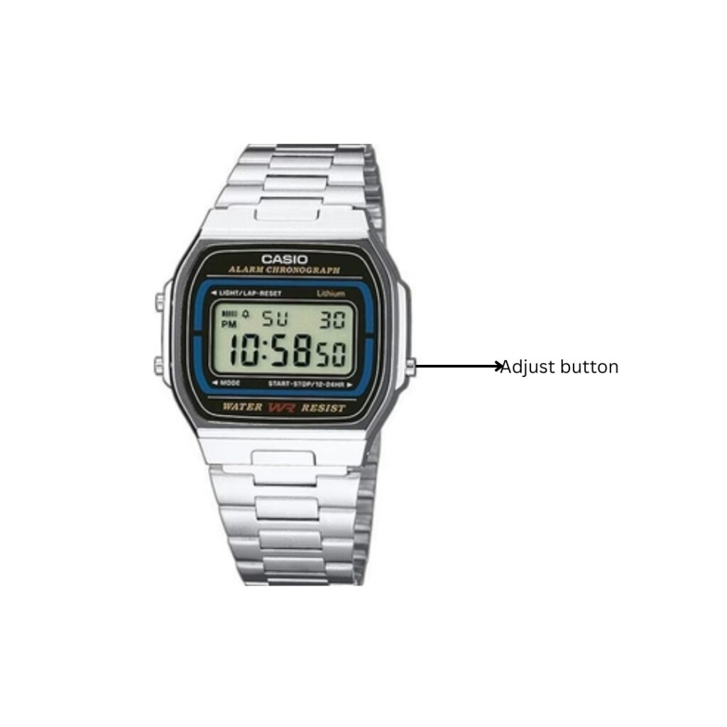 image showing how to set the time on your casio watch