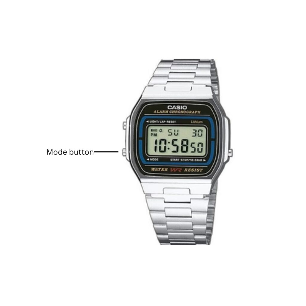 image showing how to set the time on your casio watch